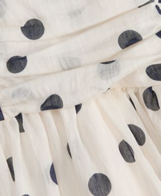 Women's Dot-Print Sweetheart-Neck Midi Dress