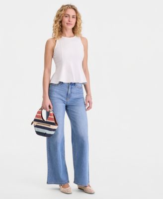 Women's Sleeveless Princess Seam Ponte Top