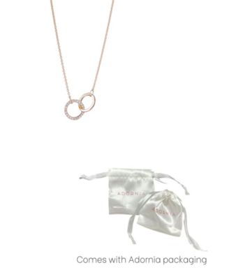 Rose Gold CZ Adjustable Pave Rings Necklace