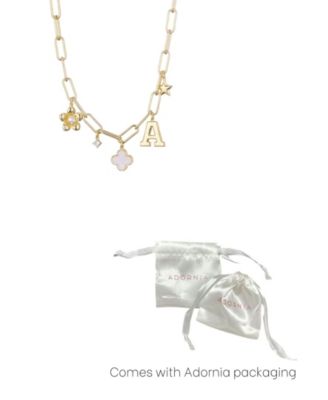 Gold Initial Chunky Charm Necklace