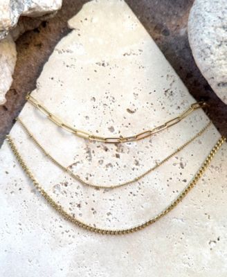 Tarnish Resistant Gold Set of 3-Chain Necklaces