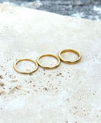 Tarnish Resistant Gold Stacking Band Ring Set