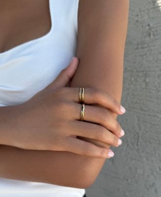 Tarnish Resistant Gold Stacking Band Ring Set