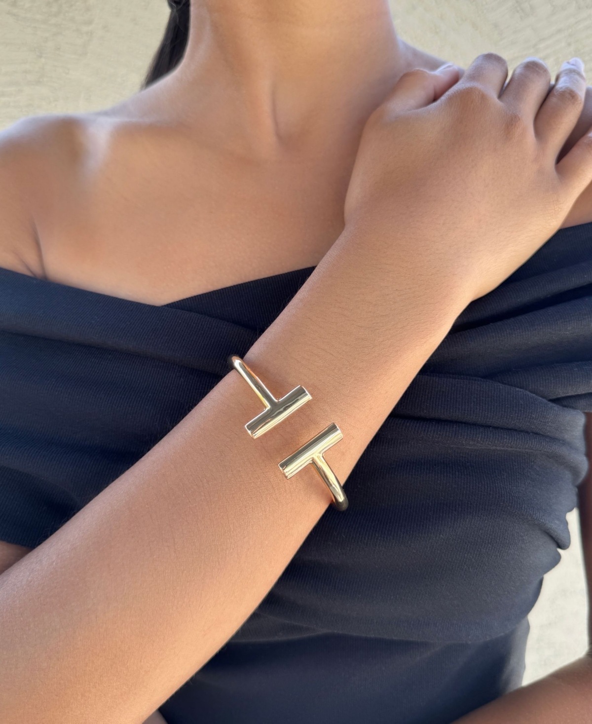 Adornia Gold Bar Cuff Bracelet