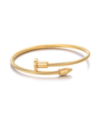 Tarnish Resistant Gold Nail Head Wrap Cuff Bracelet