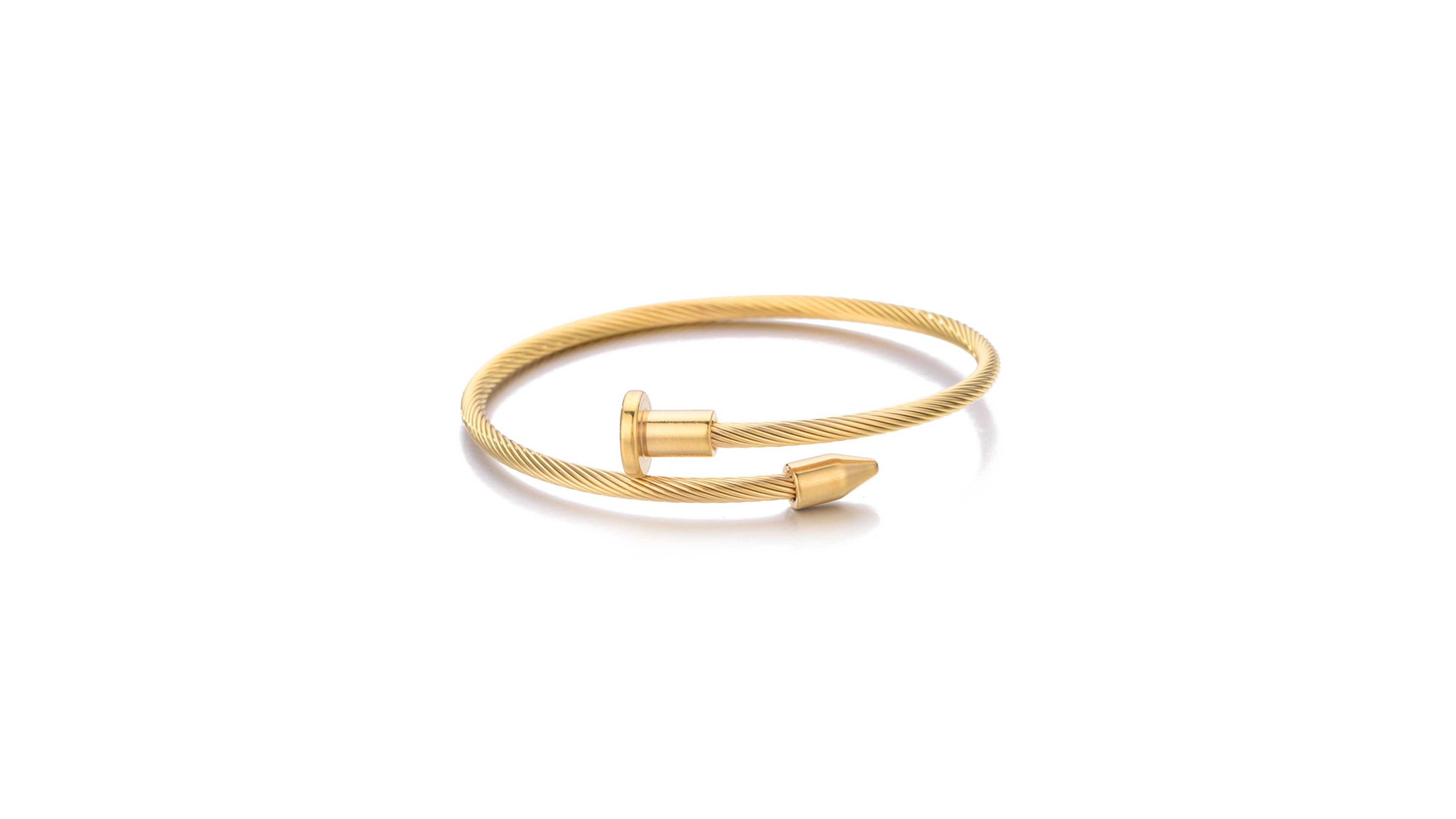 Adornia Tarnish Resistant Gold Nail Head Wrap Cuff Bracelet