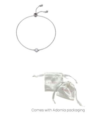 Silver CZ Halo Bolo Bracelet