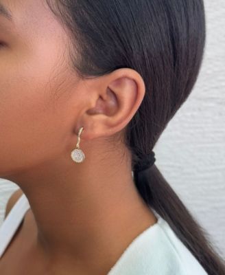 Gold CZ Wavy Pebble Earrings