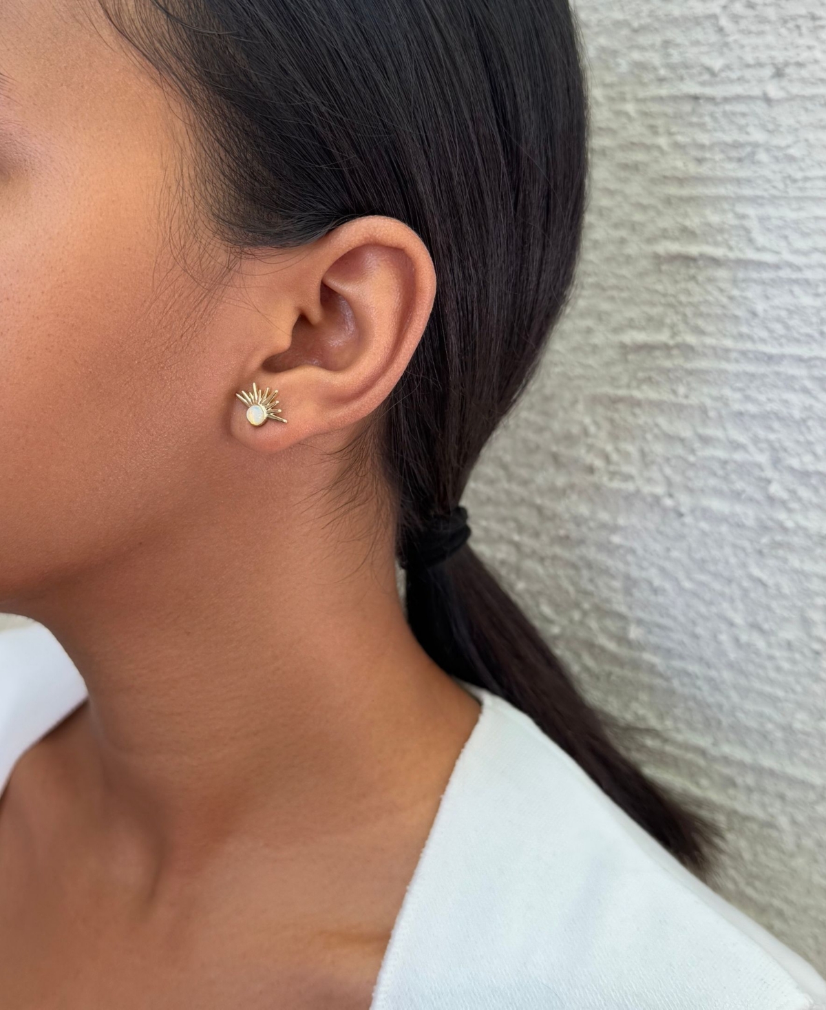 Adornia Gold Opal Sunrise Stud Earrings