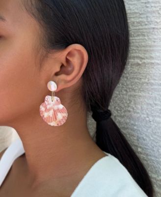 Pearl Pink Shell 2-Drop Earrings