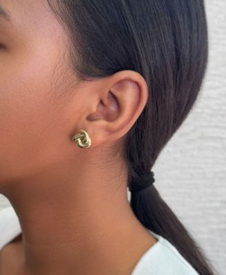 Gold Chubby Knot Stud Earrings