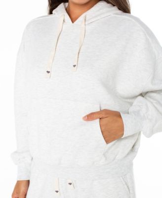 Women's Heart Embroidery Pull-On Hooded Sweatshirt