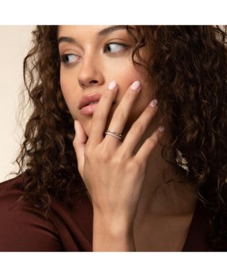 14k Gold Plated Grace Double Band Ring Delicate Trendy Daily