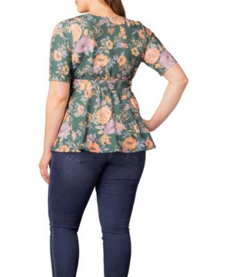 Plus Size Posh Peplum Sweetheart Neckline Top