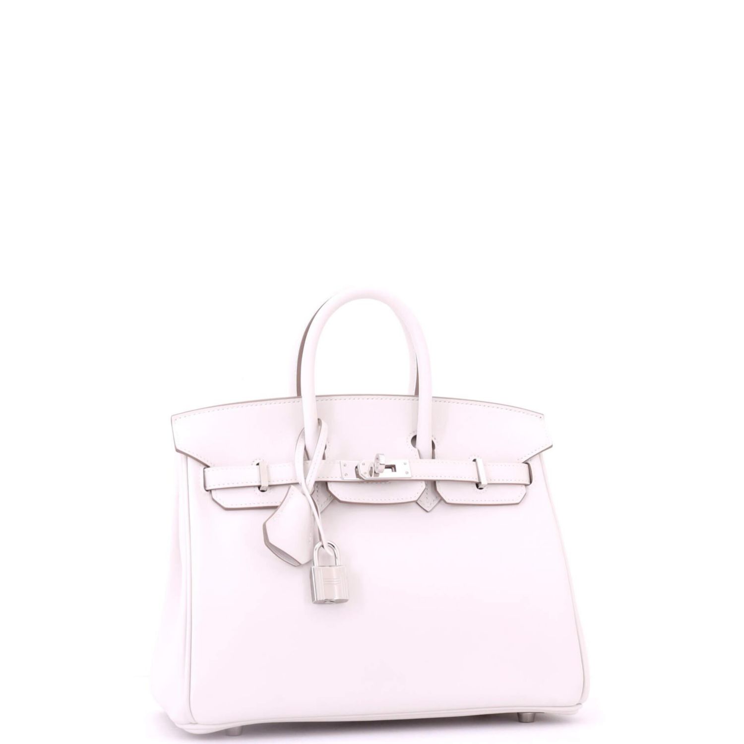 Birkin 25 Handbag Grey Swift with Palladium Hardware