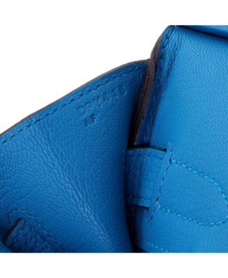 Birkin 30 Handbag Blue Togo with Palladium Hardware