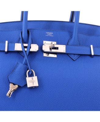 Birkin 30 Handbag Blue Togo with Palladium Hardware
