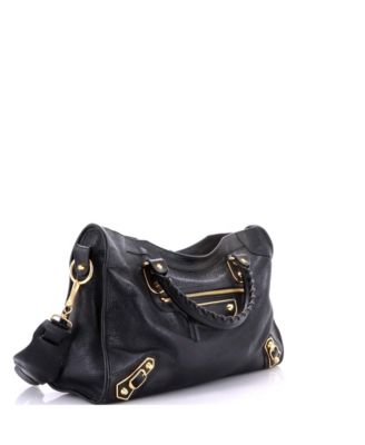 Medium City Classic Metallic Edge Bag Leather