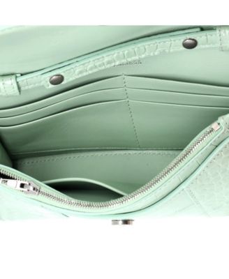 Hourglass Chain Wallet Embossed Leather