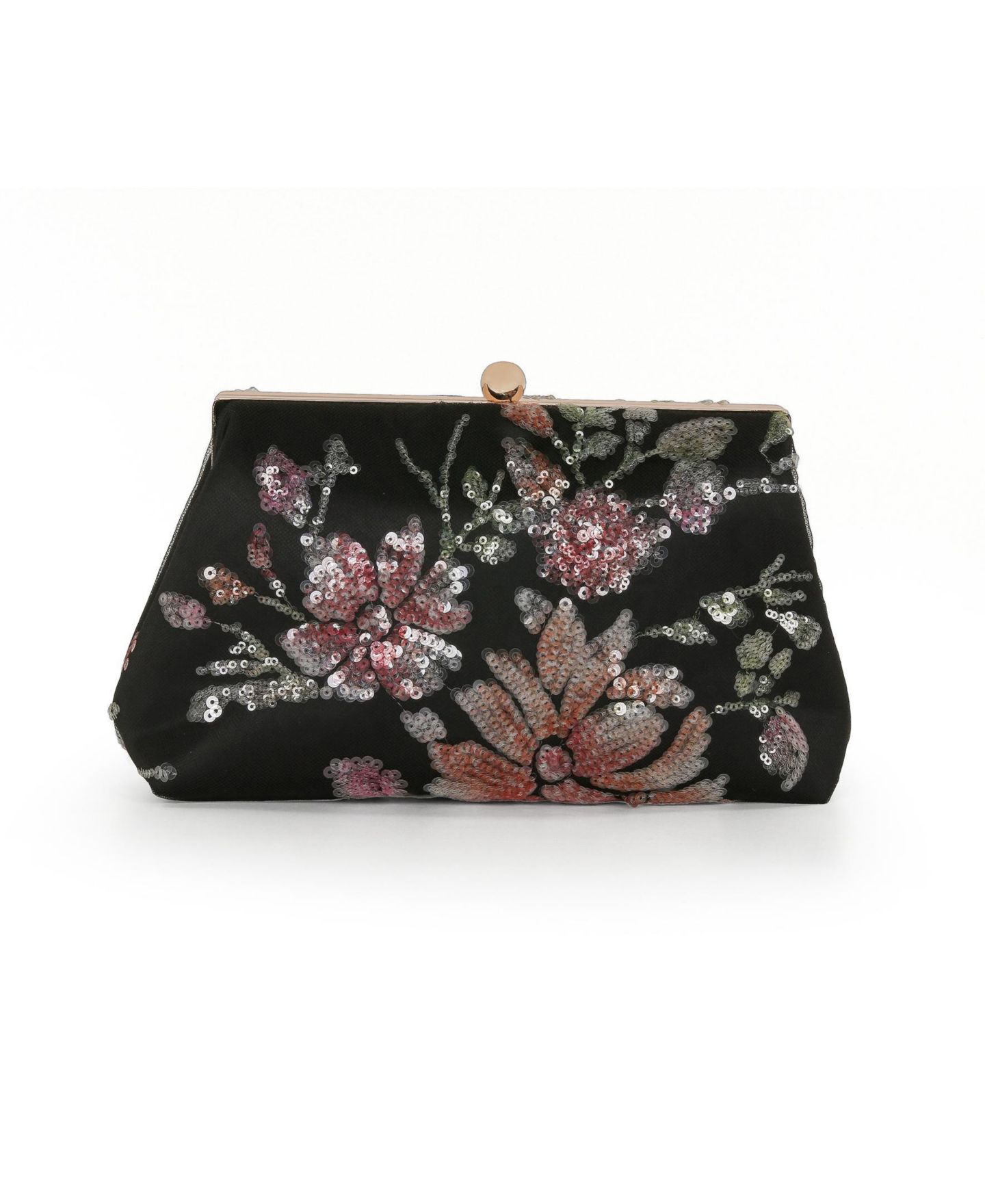 Женская сумка Jewel Badgley Mischka Lyric Sequin Floral Satin Top Handle, цвет: Чёрный разноцветный — фото 3