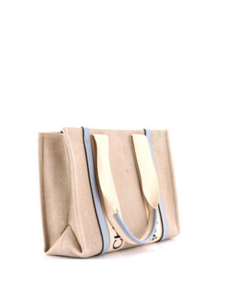 Medium Woody Tote Canvas with Leather