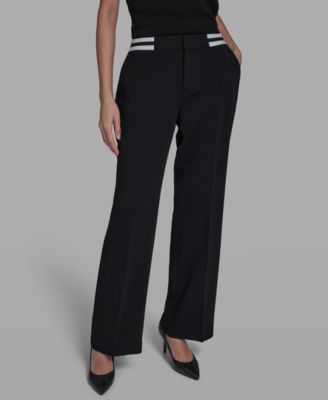 Petite Mid Rise Contrast Pants