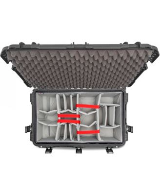 962 Wheeled Waterproof Hard Case with 6-Pocket Lid Organizer and Padded Divider