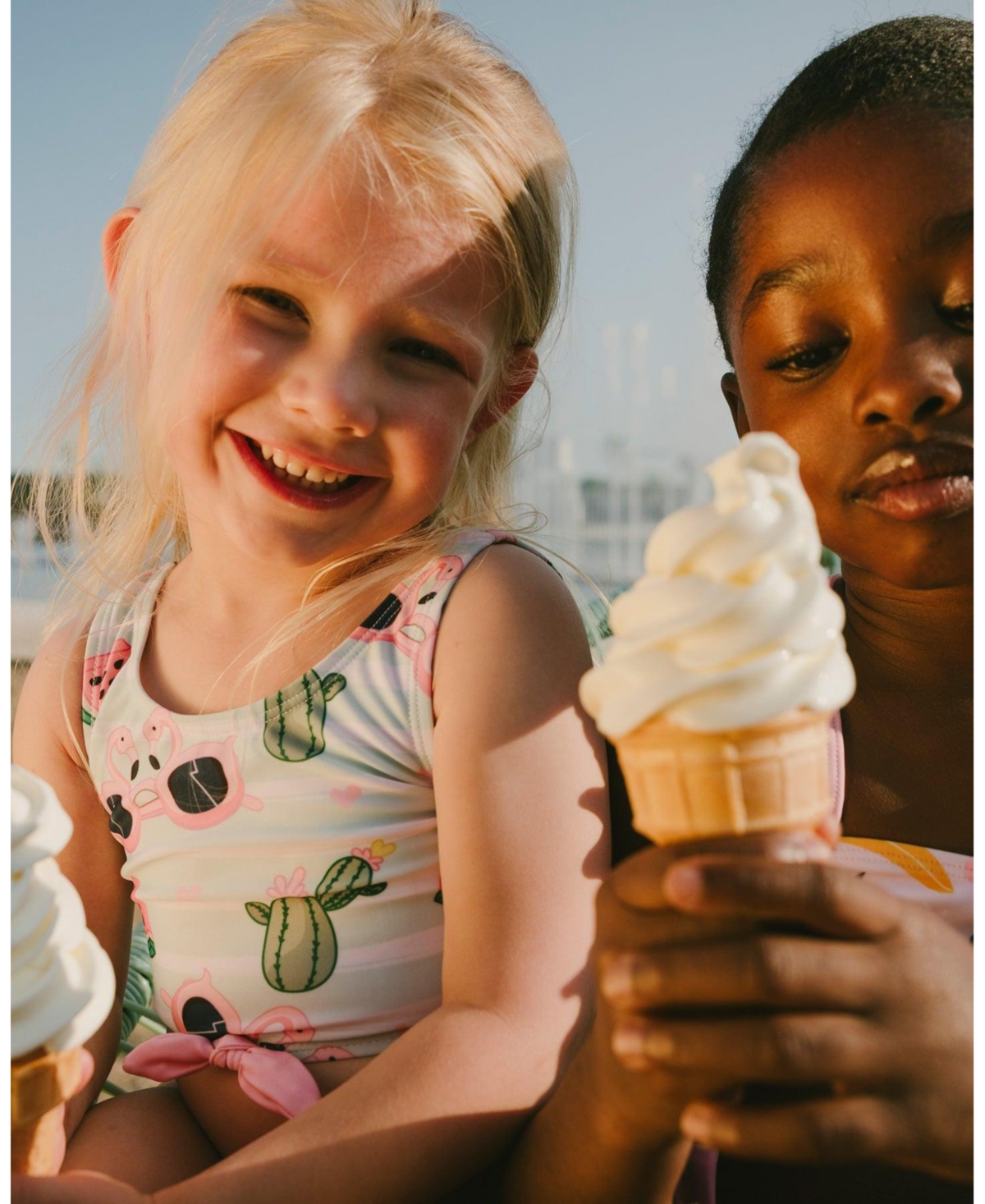 Deux par Girls Two-Piece Swimsuit Flamingo and Cactus Print