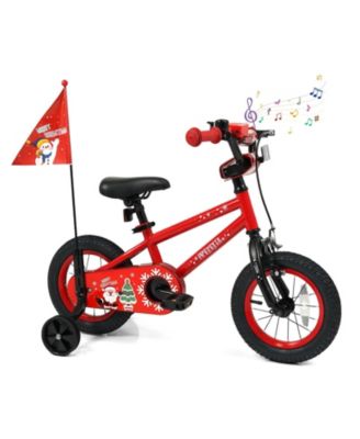 Inch Kids Bike Adjustable with Christmas Music & Flag for Aged Years Old