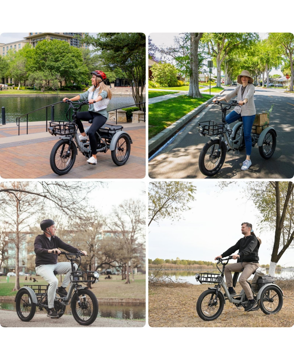Mooncool TK1 500W Folding Electric Tricycle for Adults, 20" x 3.0" Wheel