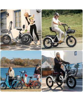 TK Pro 750W Foldable Electric Tricycle for Adults, 20" x 3.0" Wheel