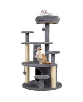 Cat Tree for Munchkin & Senior Cats, 40-Inch with Stable Wide Base, Soft Padded Perches & Large Condo for Easy Access