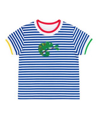 Toddler Boy Stripe Knit Tshirt With Lizard