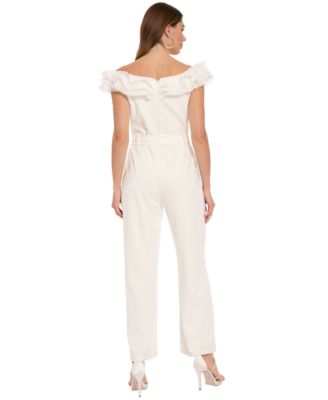 Women's Ruffle Top Belted Jumpsuit