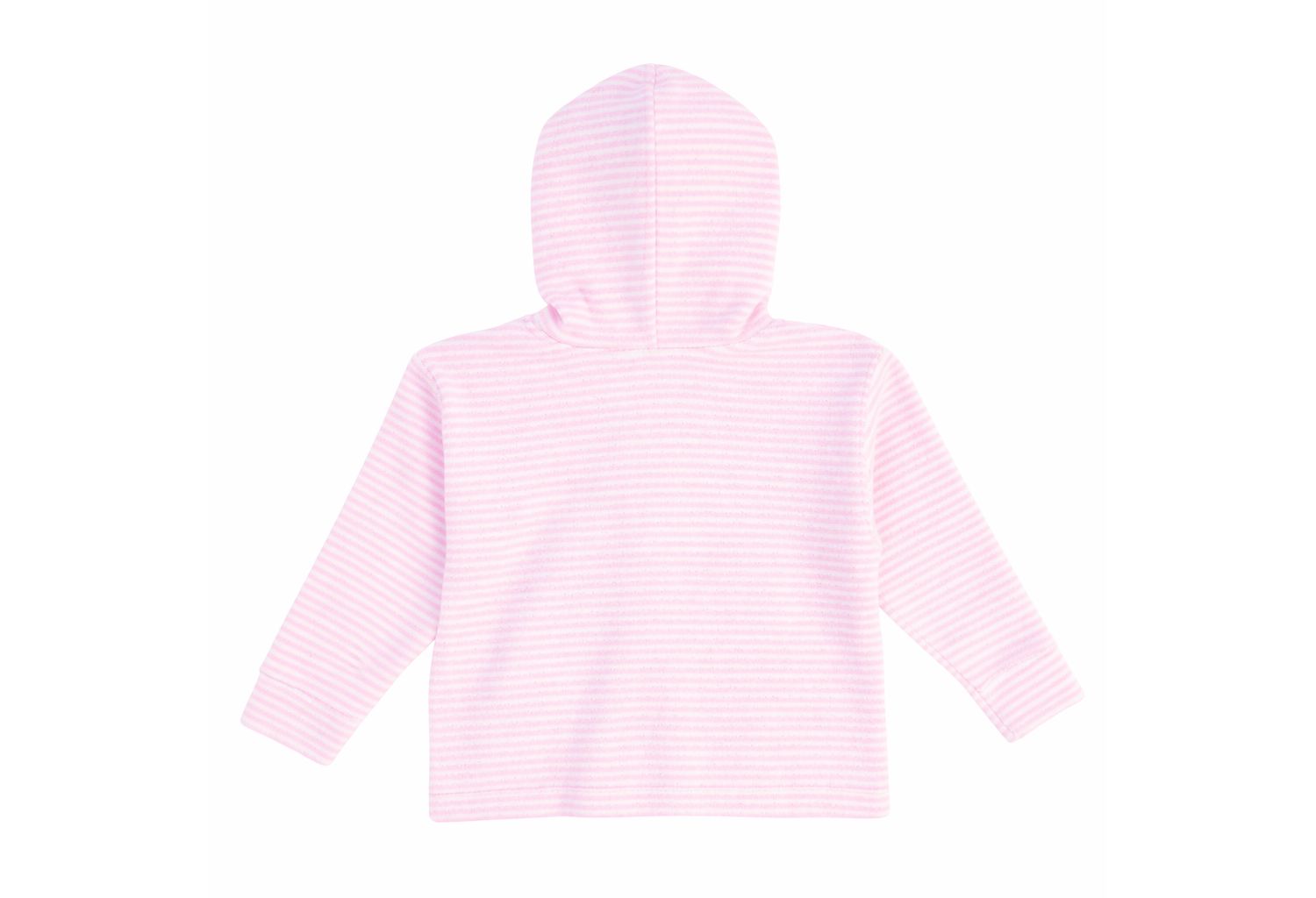 Little Girl Stripe Terry Hoodie with Flower