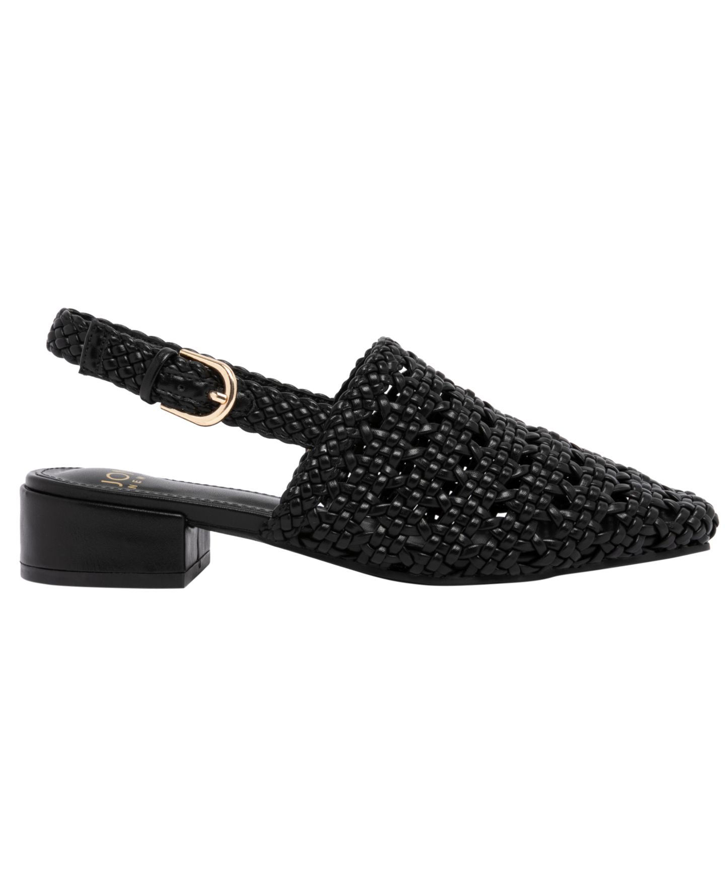 Женские туфли Jones New York Mateson Woven Block Heel Slingback Flats, цвет: Чёрный — фото 2