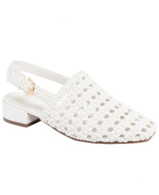 Jones New York Women's Mateson Woven Block Heel Slingback Flats