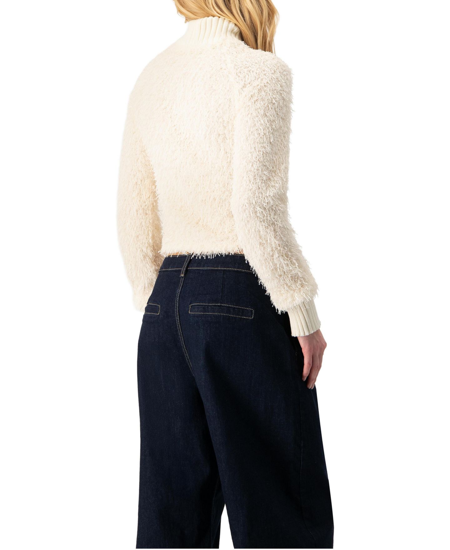 Женская блузка Ivonne High Neck Fringe, цвет: Слоновая кость — фото 2