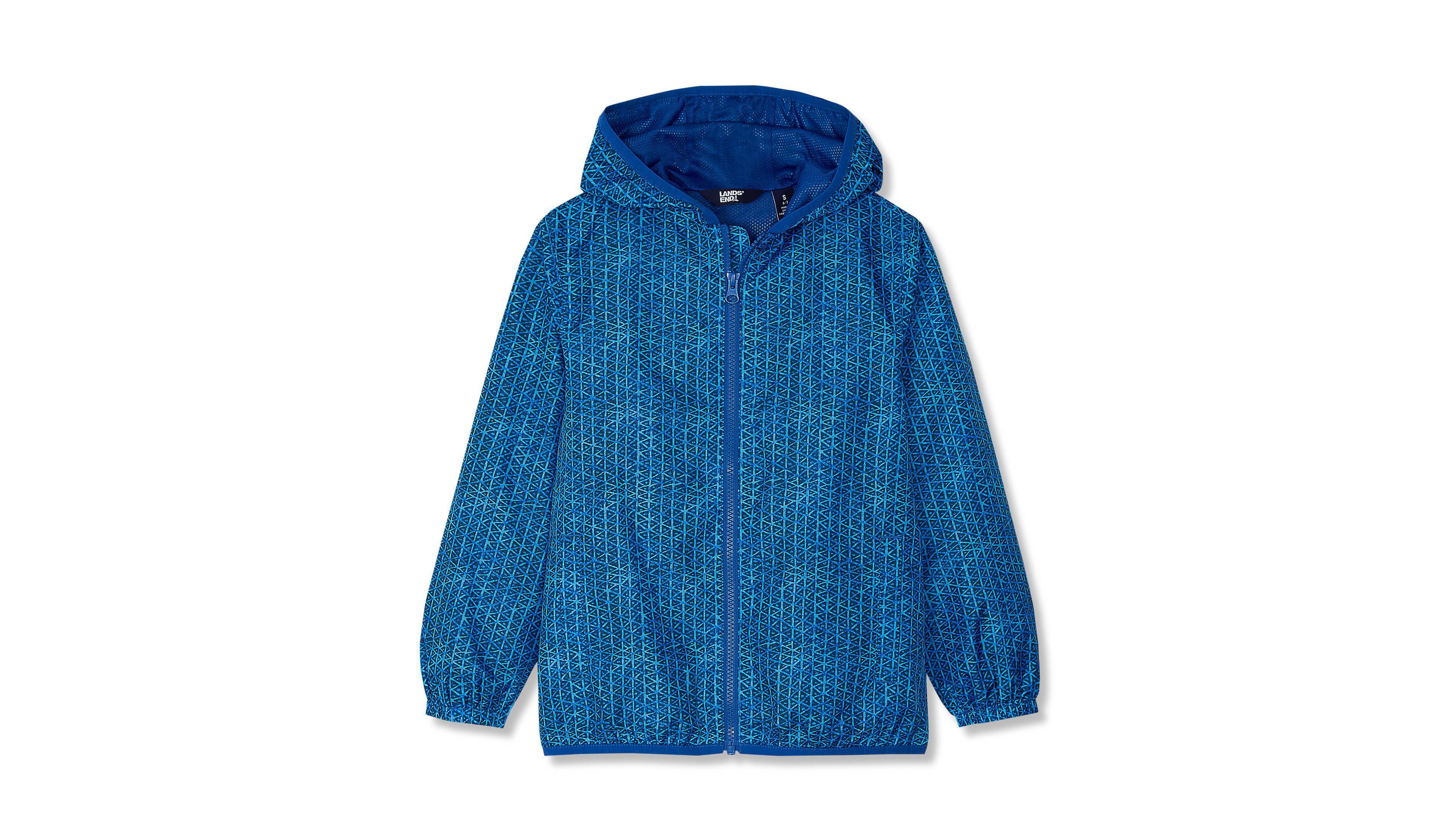 Lands' End Girls Waterproof Hooded Packable Rain Jacket