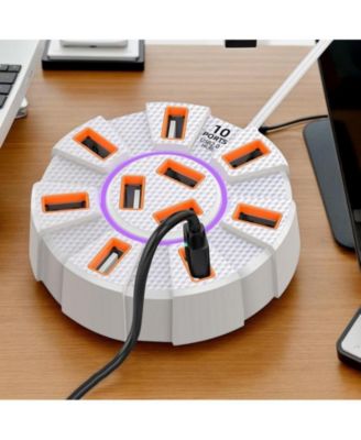 10-Port Multiport USB Dock - with 5Gbps High-Speed Transfer,Desktop Expansion Hub for Home Office & Gaming