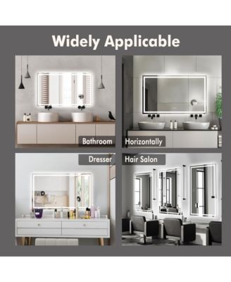 60X36 LED Bathroom Vanity Mirror with Dimmable Dual Front & Back Lights,  Memory Settings, Shatterproof Tempered Glass
