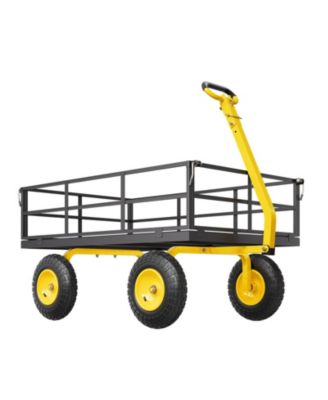 1200 lb Heavy-Duty Steel Garden Cart with 13" All-Terrain Tires & Convertible Mesh Sides