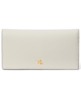 Crosshatch Leather Slim Snapped-Closure Wallet