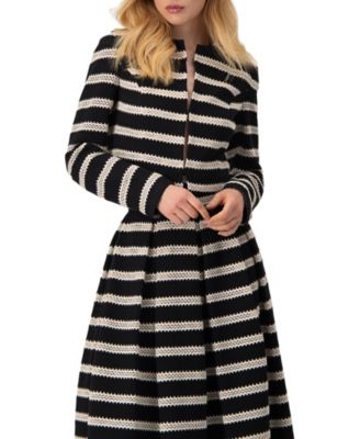 Women's Striped Cropped Jacket with Modern Detailing