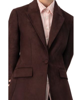 Women's Single-Breasted Faux-Suede Blazer