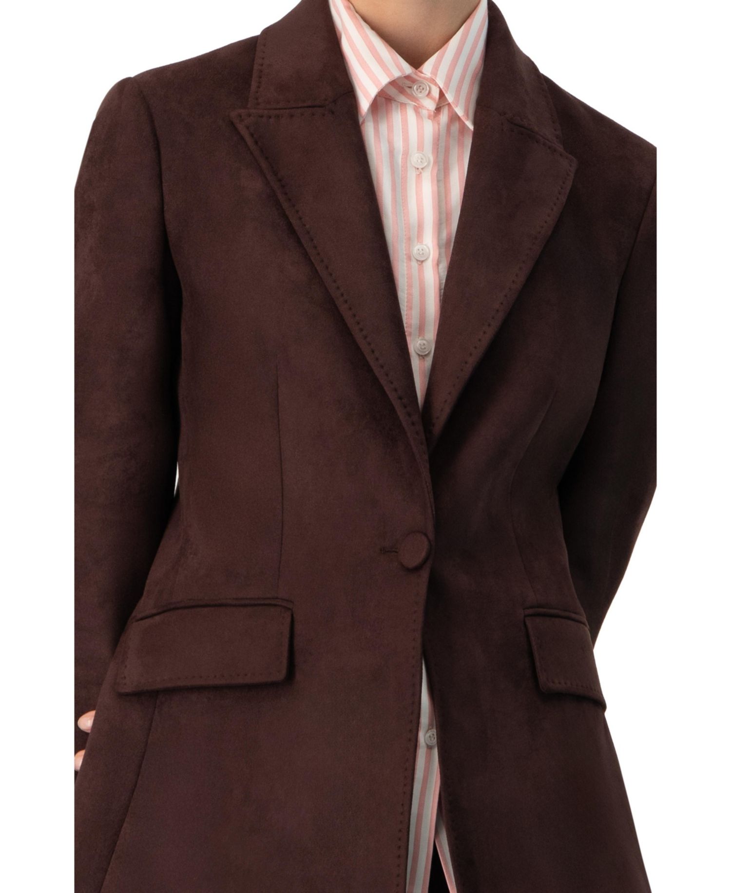 Women's Single-Breasted Faux-Suede Blazer