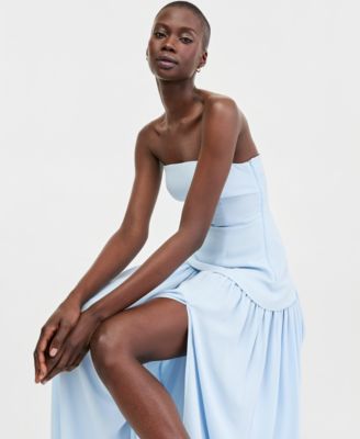 Juniors' Asymmetric Sleeveless Midi Dress