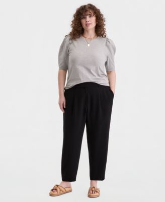 Trendy Plus Size Puff Sleeve Top
