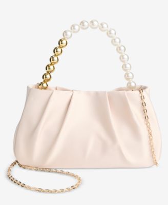 Imitation Pearl Top Handle Satchel Bag