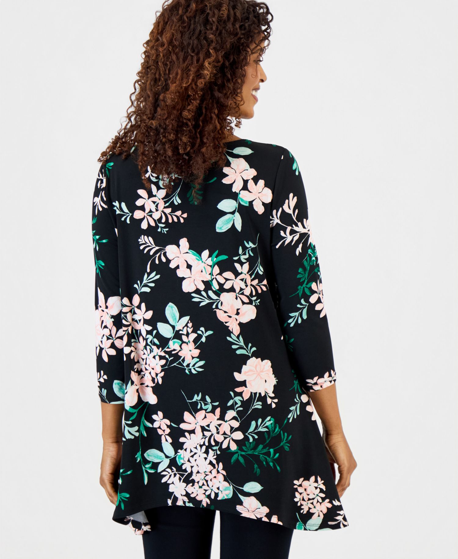 Women's Printed 3/4-Sleeve Knit Top